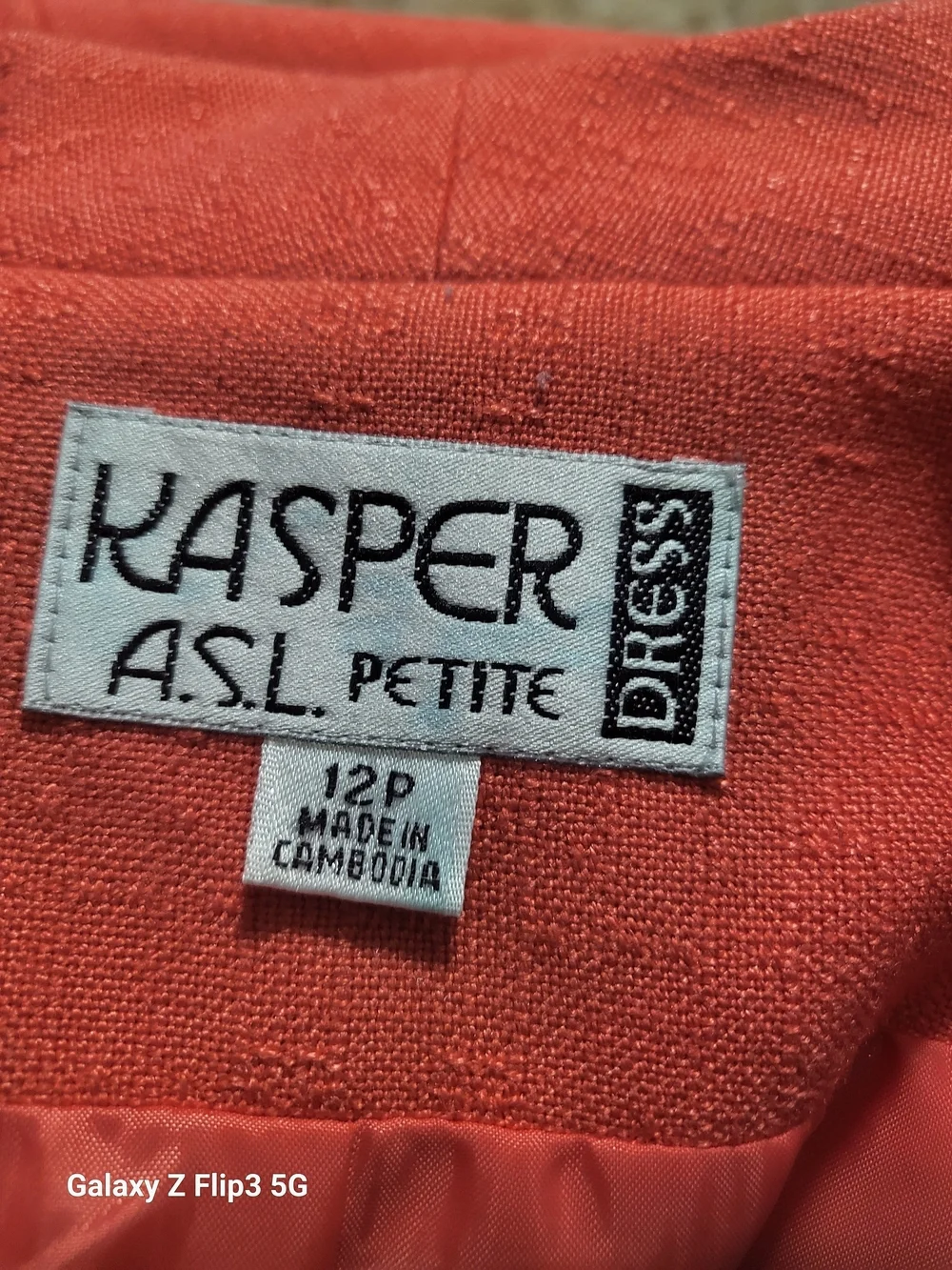 Kasper Coral-Orange Short Sleeve Skirt Suit Pre-owned 12P